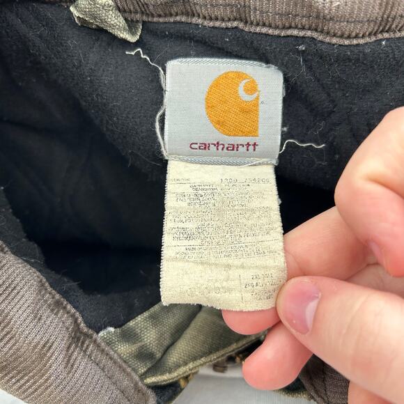 Vintage 90s Men's 2XL Tall Carhartt Santa Fe Green Detroit Canvas Jacket J14 MOS - Picture 3 of 10